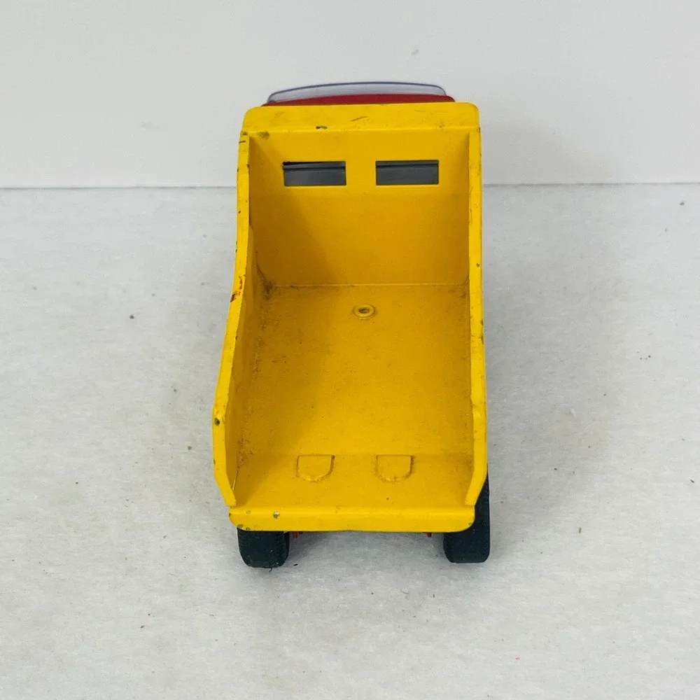 Vintage Tonka USA Red and Yellow Diecast Metal Mini Dump Truck Construction Toy